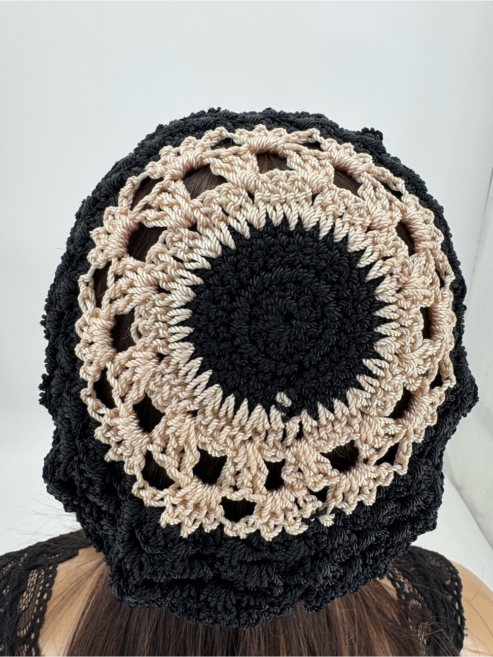 Vintage Y2K Boho Festival Grunge Crochet Macrame Handcrafted Beanie Knitted Hat - Picture 3 of 14